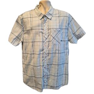 252. O'Neill Men's Blue and White Plaid Button Down Shirt